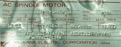 Yaskawa UAASKD-15EHS12 label image