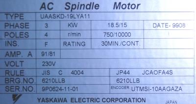 Yaskawa UAASKD-19LYA11 label image