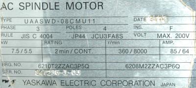 Yaskawa UAASWD-08CMU11 label image