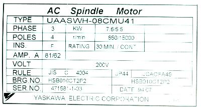 Yaskawa UAASWH-08CMU41 label image
