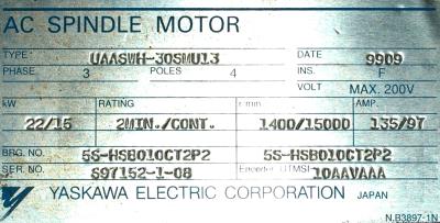 Yaskawa UAASWH-30SMU13 label image