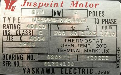 Yaskawa UAJPEA-04BA4KB label image
