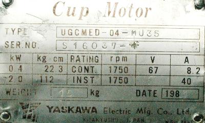Yaskawa UGCMED-04-MU35 label image