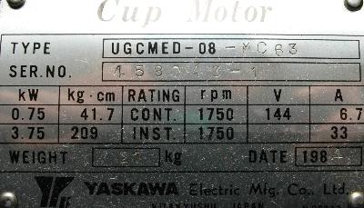 Yaskawa UGCMED-08-MC63 label image