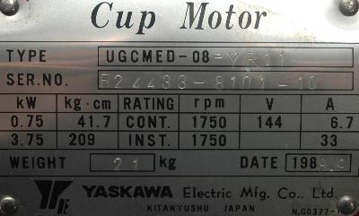Yaskawa UGCMED-08-YR11 label image