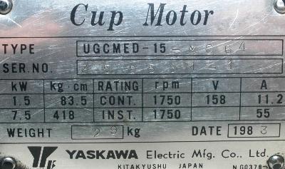 Yaskawa UGCMED-15-MC64 label image