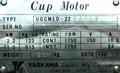 Yaskawa UGCMED-22AA1SF label image