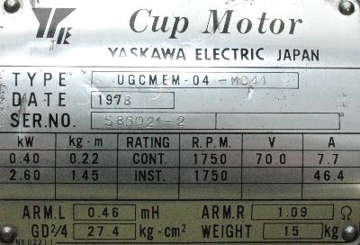 Yaskawa UGCMEM-04-MC41 label image