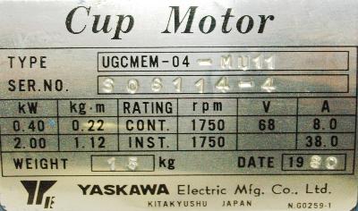 Yaskawa UGCMEM-04-MU11 label image