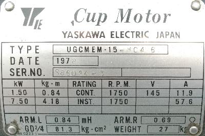 Yaskawa UGCMEM-15-MC46 label image