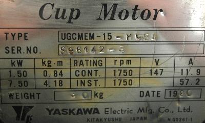 Yaskawa UGCMEM-15-MC54 label image