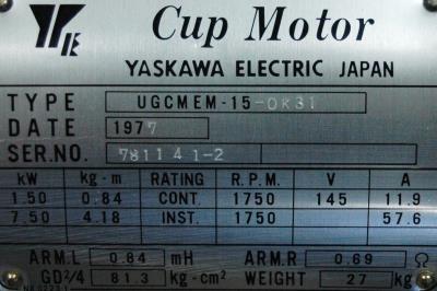 New Refurbished Exchange Repair  Yaskawa Motors-DC Servo UGCMEM-15-OK31 Precision Zone