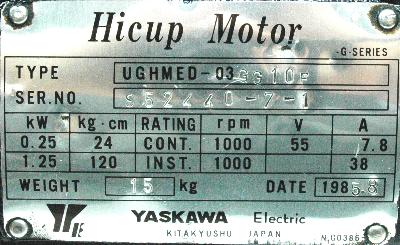 Yaskawa UGHMED-03GG1OF label image