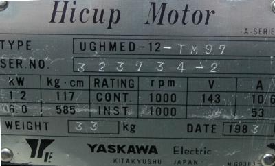 Yaskawa UGHMED-12-TM97 label image