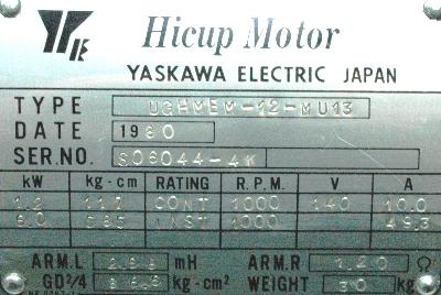 Yaskawa UGHMEM-12-MU13 label image