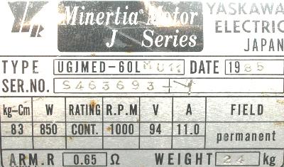 Yaskawa UGJMED-60LMU11 label image