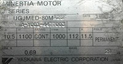 Yaskawa UGJMED-80MA2SF label image