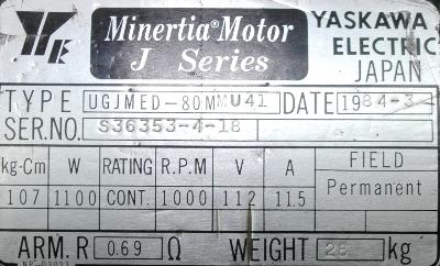 Yaskawa UGJMED-80MMU41 label image