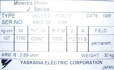 Yaskawa UGJMED-80MMU51 label image