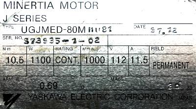 Yaskawa UGJMED-80MMU81 label image
