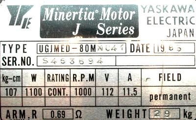 Yaskawa UGJMED-80MU41 label image