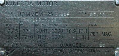 Yaskawa UGMMEM-25AA1OF label image