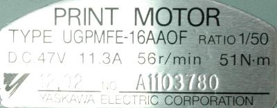 Yaskawa UGPMFE-16AAOF label image