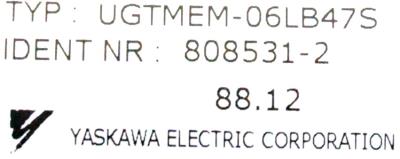 Yaskawa UGTMEM-06LB47S label image