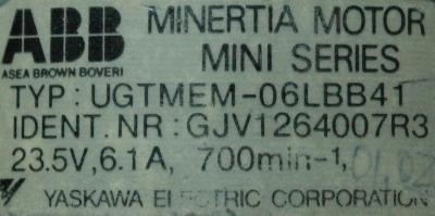 Yaskawa UGTMEM-06LBB41 label image