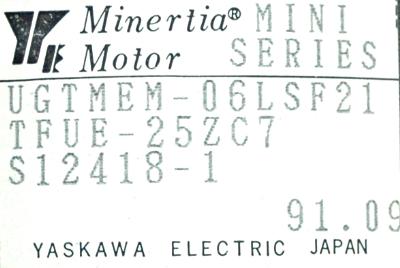 Yaskawa UGTMEM-06LSF21 label image