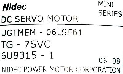 Yaskawa UGTMEM-06LSF61 label image