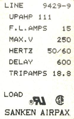 SANKEN ELECTRIC UPAHP111-15A label image