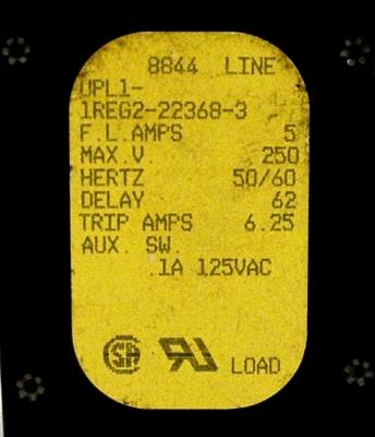 AIRPAX UPL1-1REG2-22368-3-5A label image