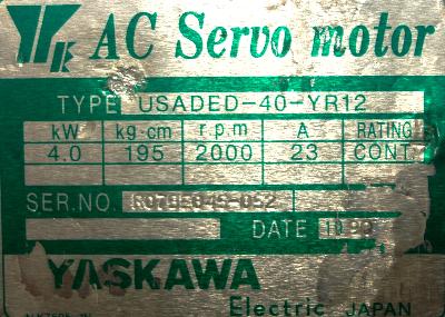 Yaskawa USADED-40-YR12 label image