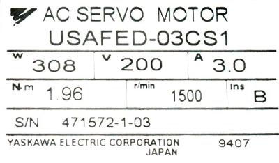 Yaskawa USAFED-03CS1 label image