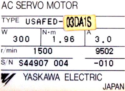 Yaskawa USAFED-03DA1S label image