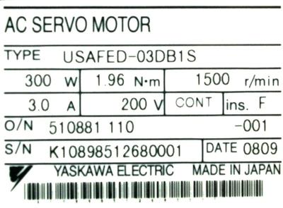 Yaskawa USAFED-03DB1S label image