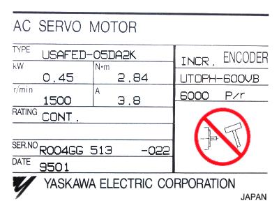 Yaskawa USAFED-05DA2K label image