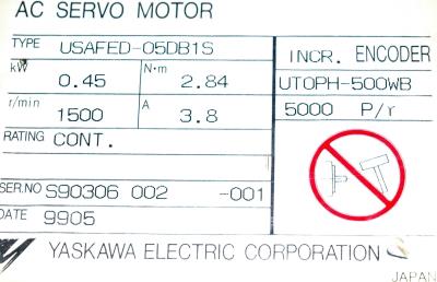 Yaskawa USAFED-05DB1S label image