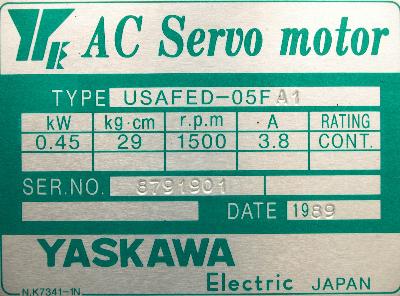 Yaskawa USAFED-05FA1 label image
