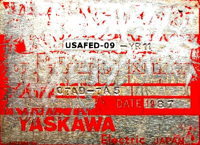 Yaskawa USAFED-09-YR11 label image