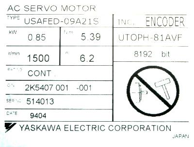 Yaskawa USAFED-09A21S label image