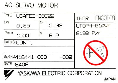 Yaskawa USAFED-09C22 label image