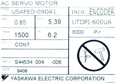Yaskawa USAFED-09DA1 label image