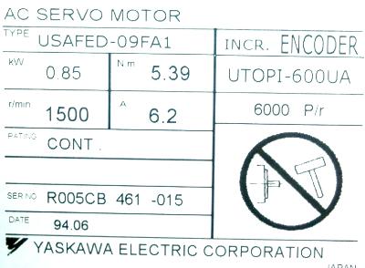 Yaskawa USAFED-09FA1 label image