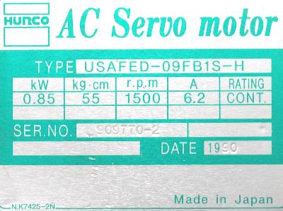 Yaskawa USAFED-09FB1S-H label image