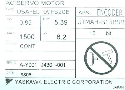 Yaskawa USAFED-09FS2OE label image