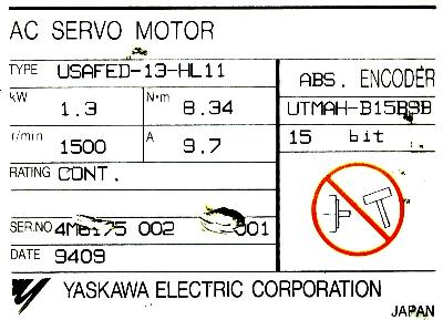 Yaskawa USAFED-13-HL11 label image