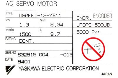 Yaskawa USAFED-13-YB11 label image