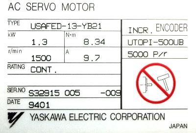 Yaskawa USAFED-13-YB21 label image